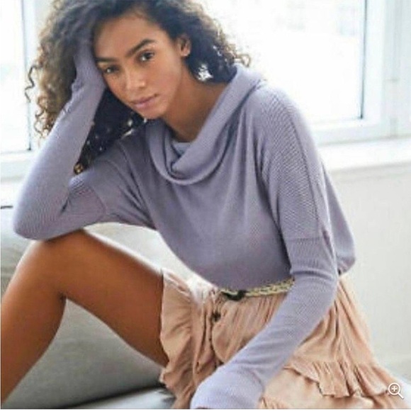 Free People Womens Oversized “Rosa” ribbed split back sweater Cowl Neck Size XS - Picture 1 of 9